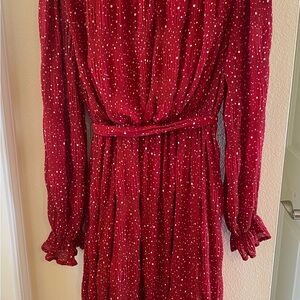 Elegant Red Polka Dot Dress